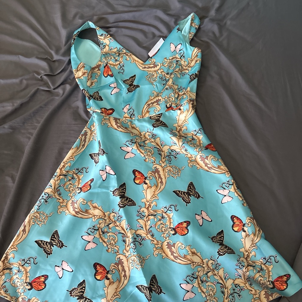 Elegant Butterfly Print Dress